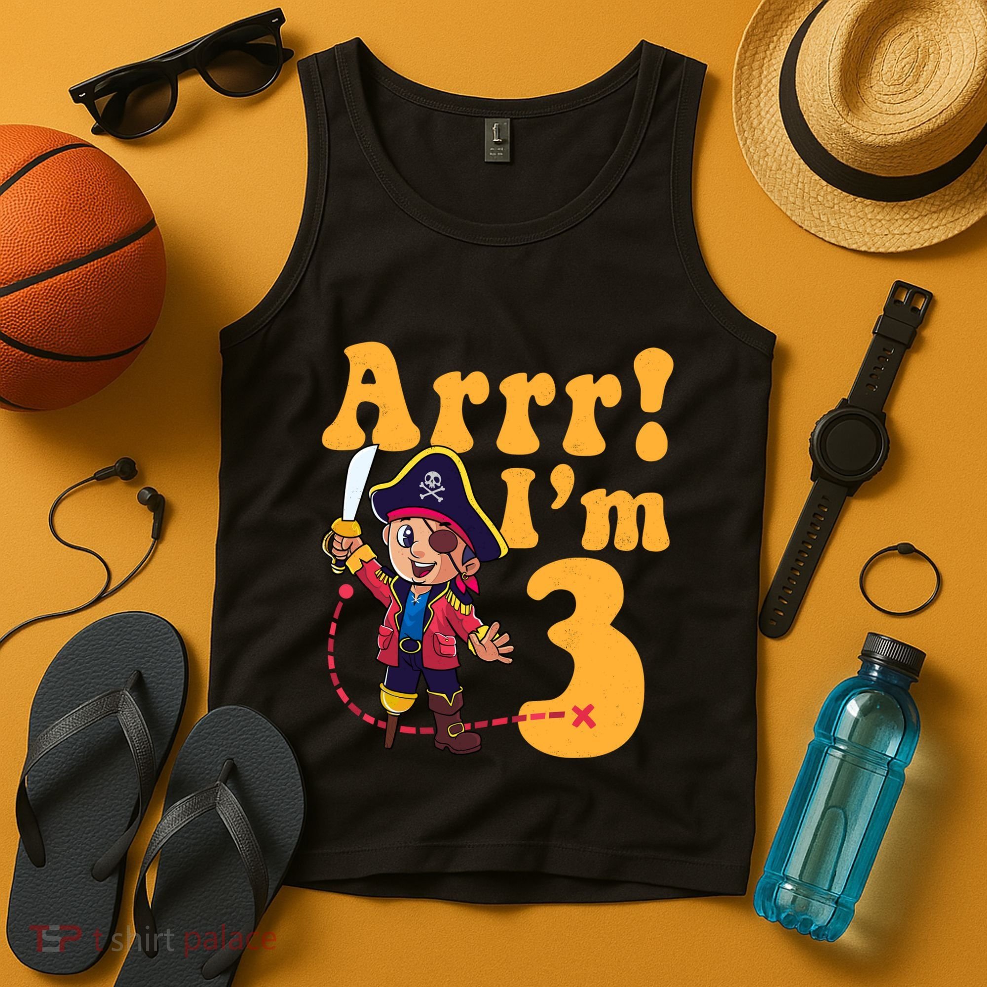 3rd Pirate Birthday Party Arrr IM 3 Three Years Old Tank Top