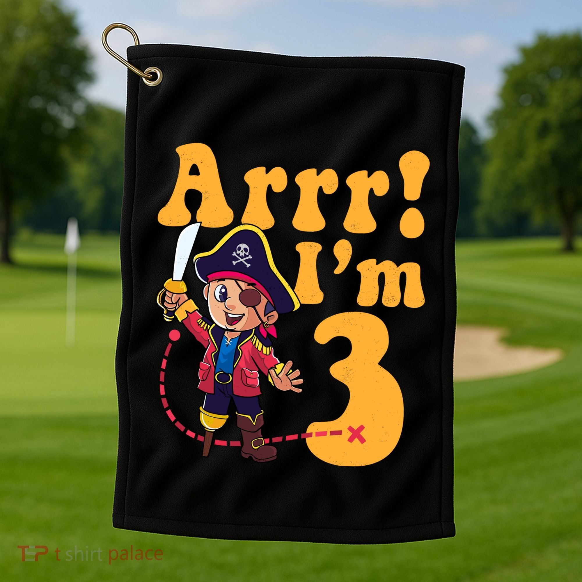 3rd Pirate Birthday Party Arrr IM 3 Three Years Old Golf Towel