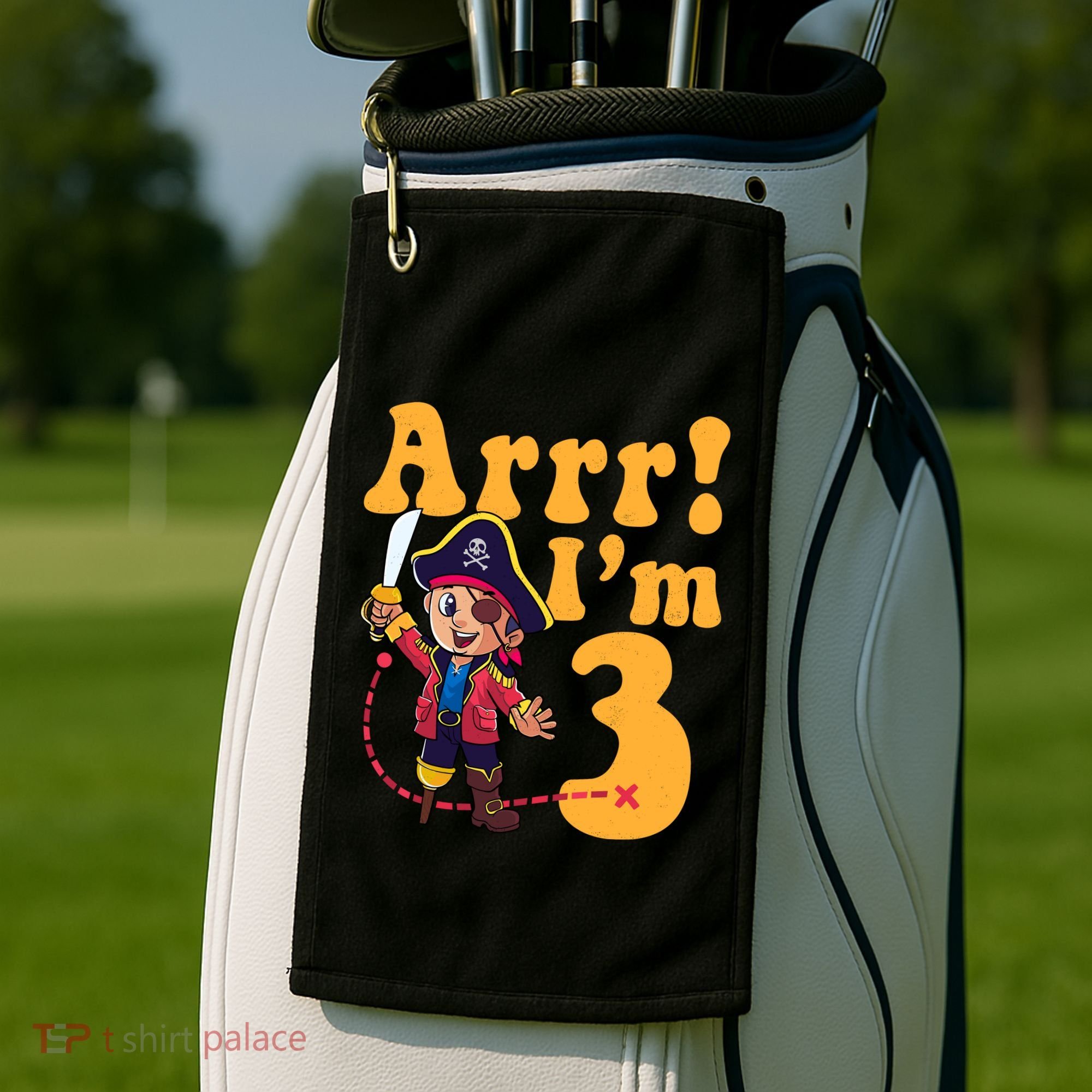 3rd Pirate Birthday Party Arrr IM 3 Three Years Old Golf Towel