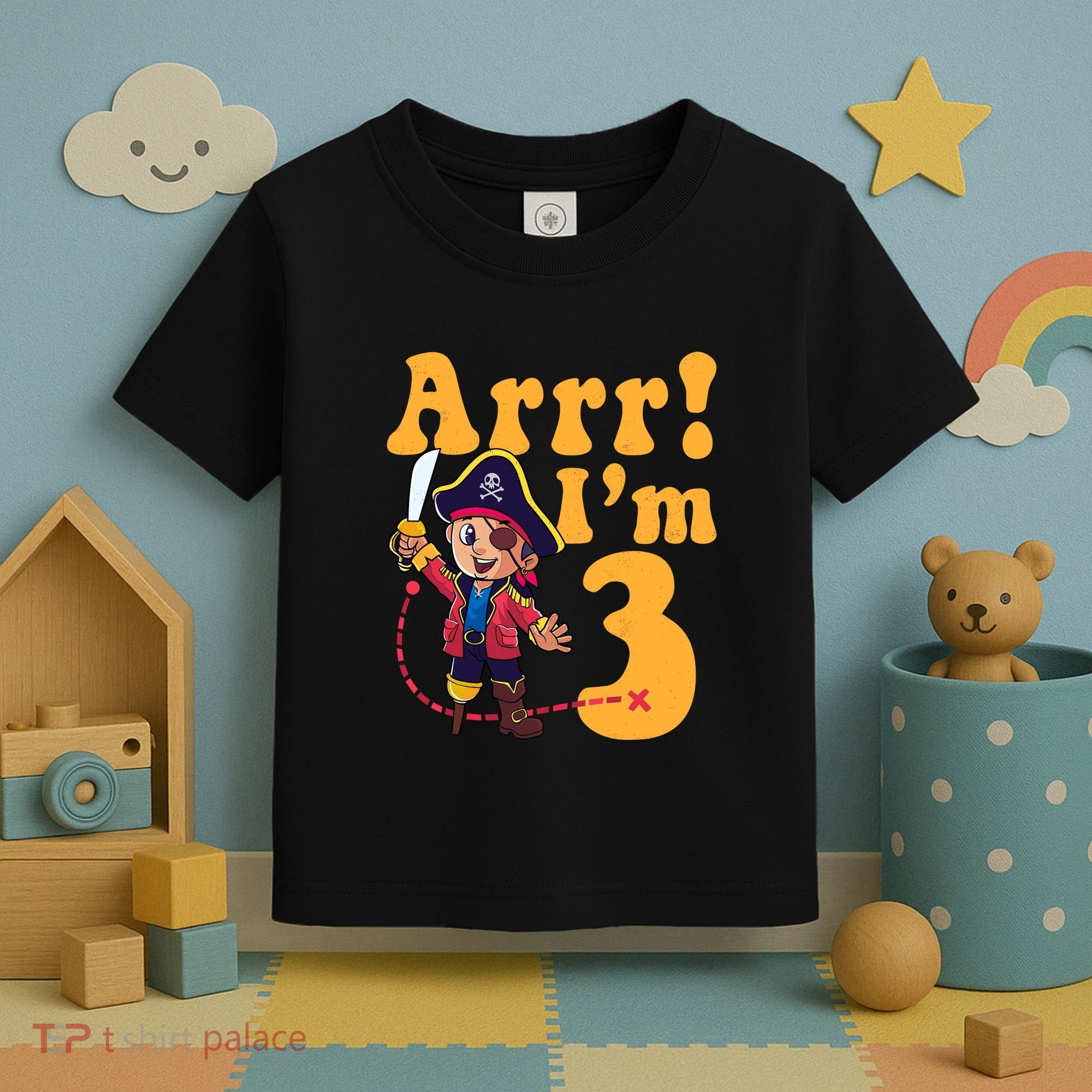 3rd Pirate Birthday Party Arrr IM 3 Three Years Old Toddler T-Shirt