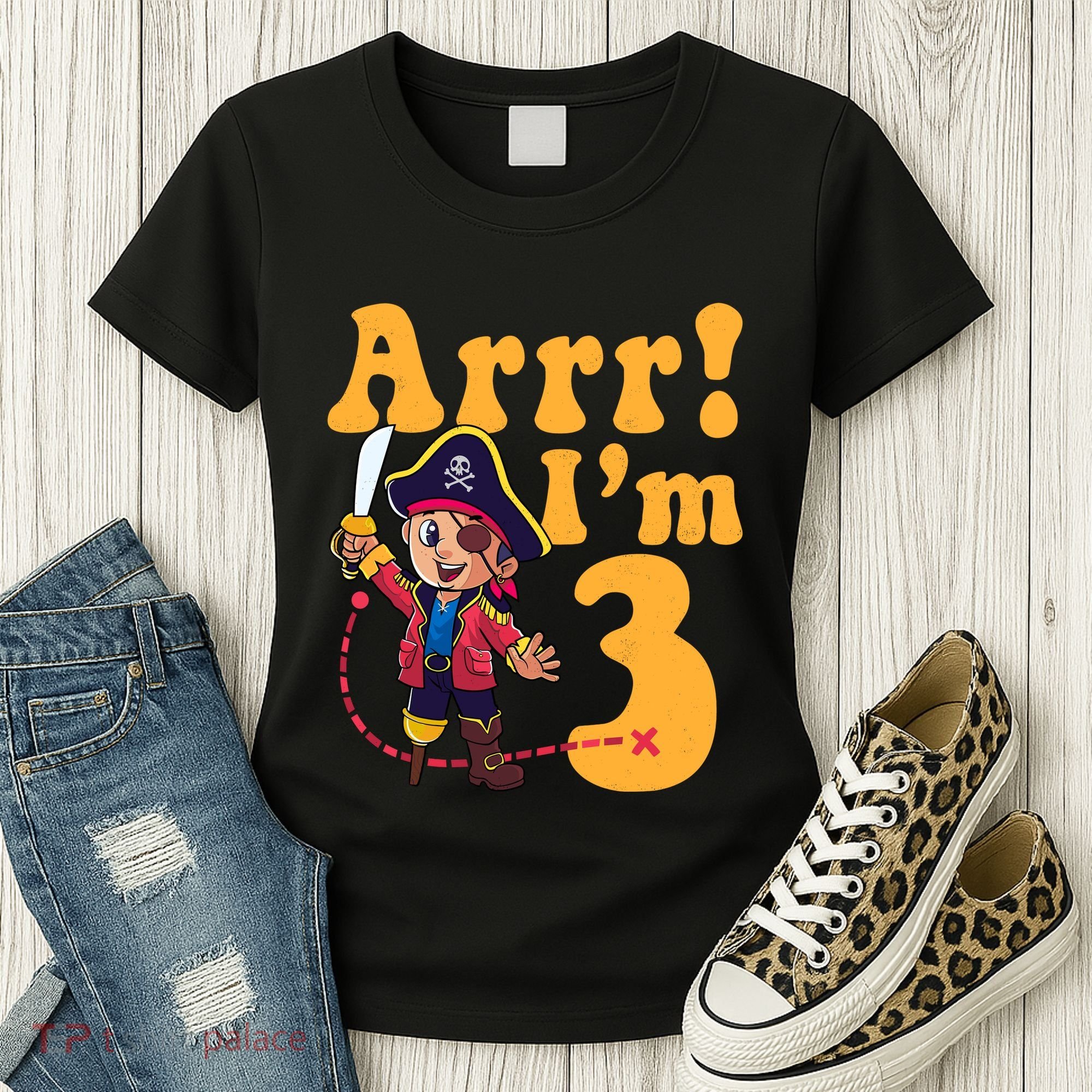 3rd Pirate Birthday Party Arrr IM 3 Three Years Old Women's T-Shirt