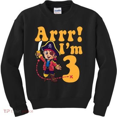 3rd Pirate Birthday Party Arrr IM 3 Three Years Old Kids Sweatshirt