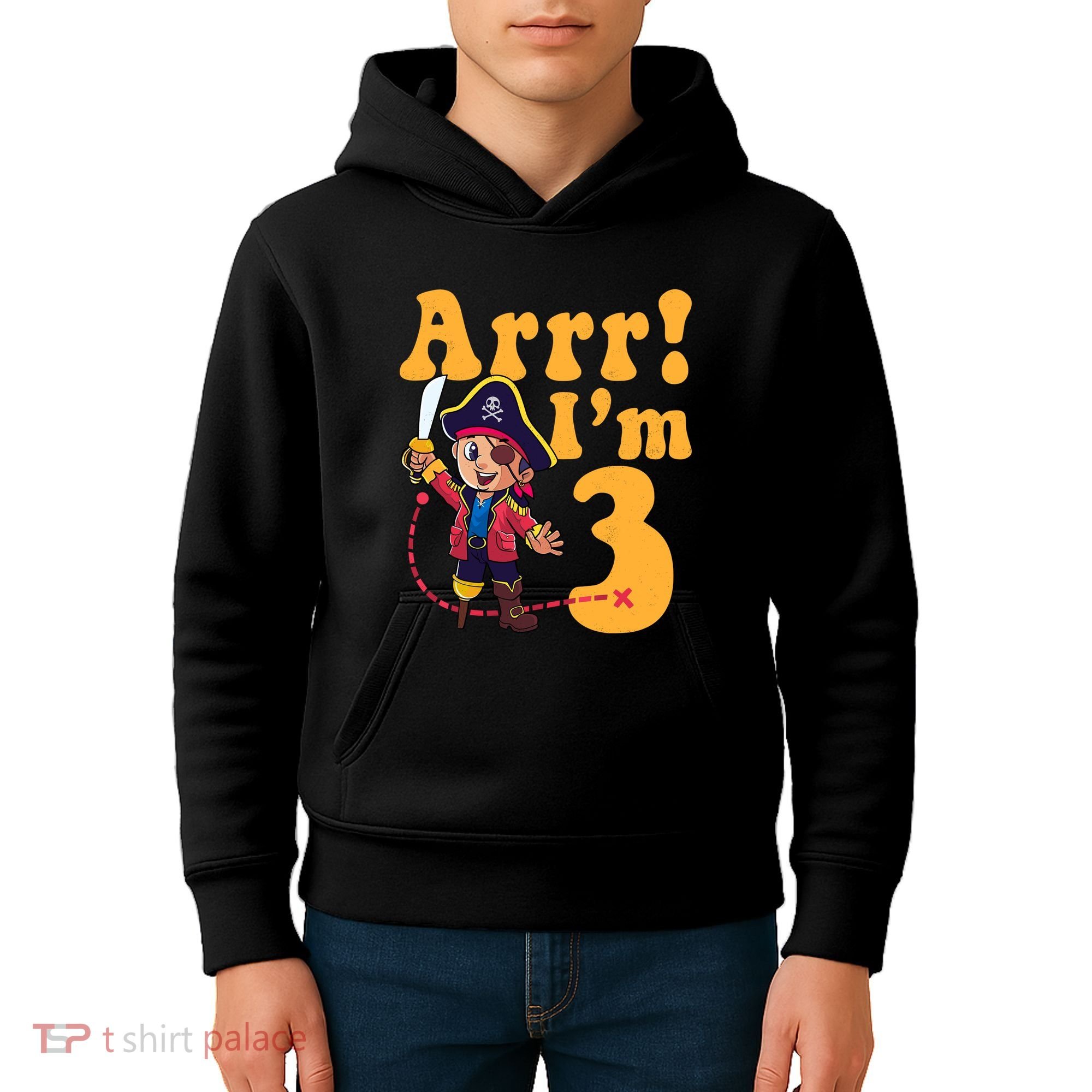 3rd Pirate Birthday Party Arrr IM 3 Three Years Old Kids Hoodie