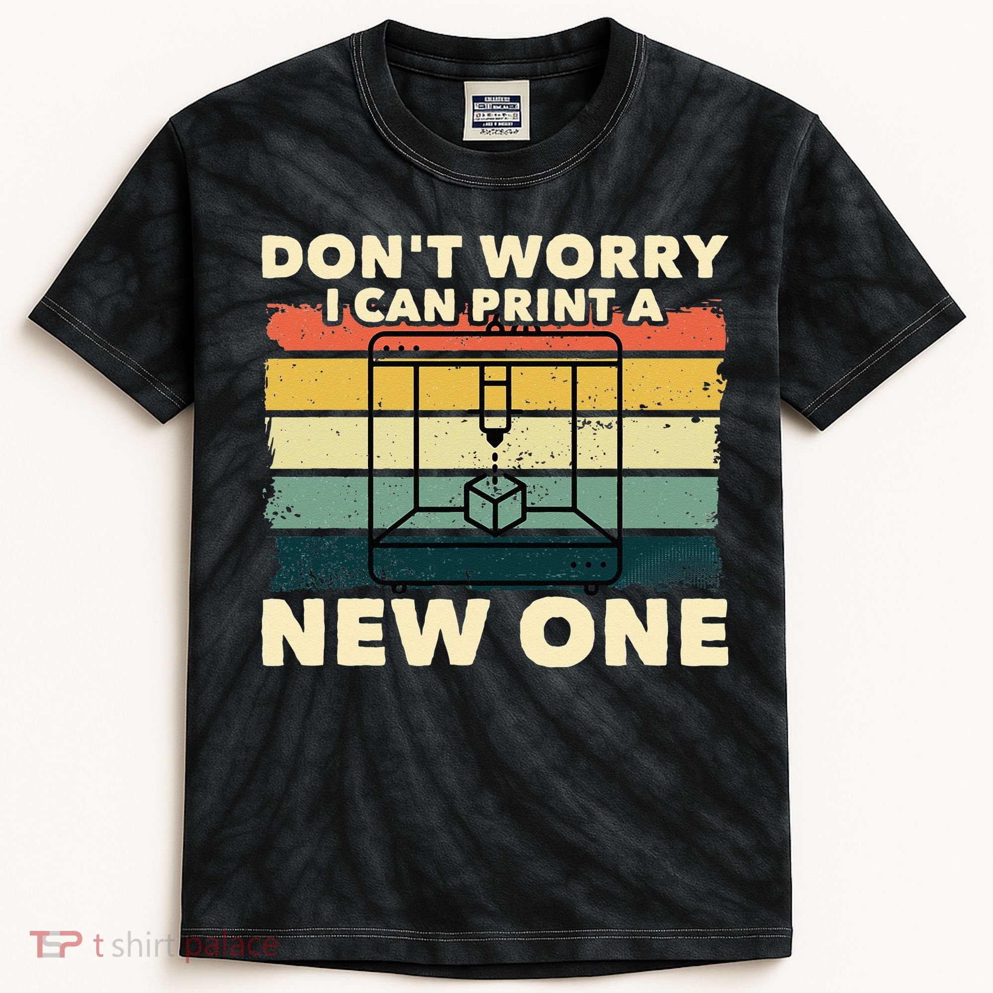 3D Printing Gift Printer Geek Journalist Typographer Kids Tie-Dye T-Shirt