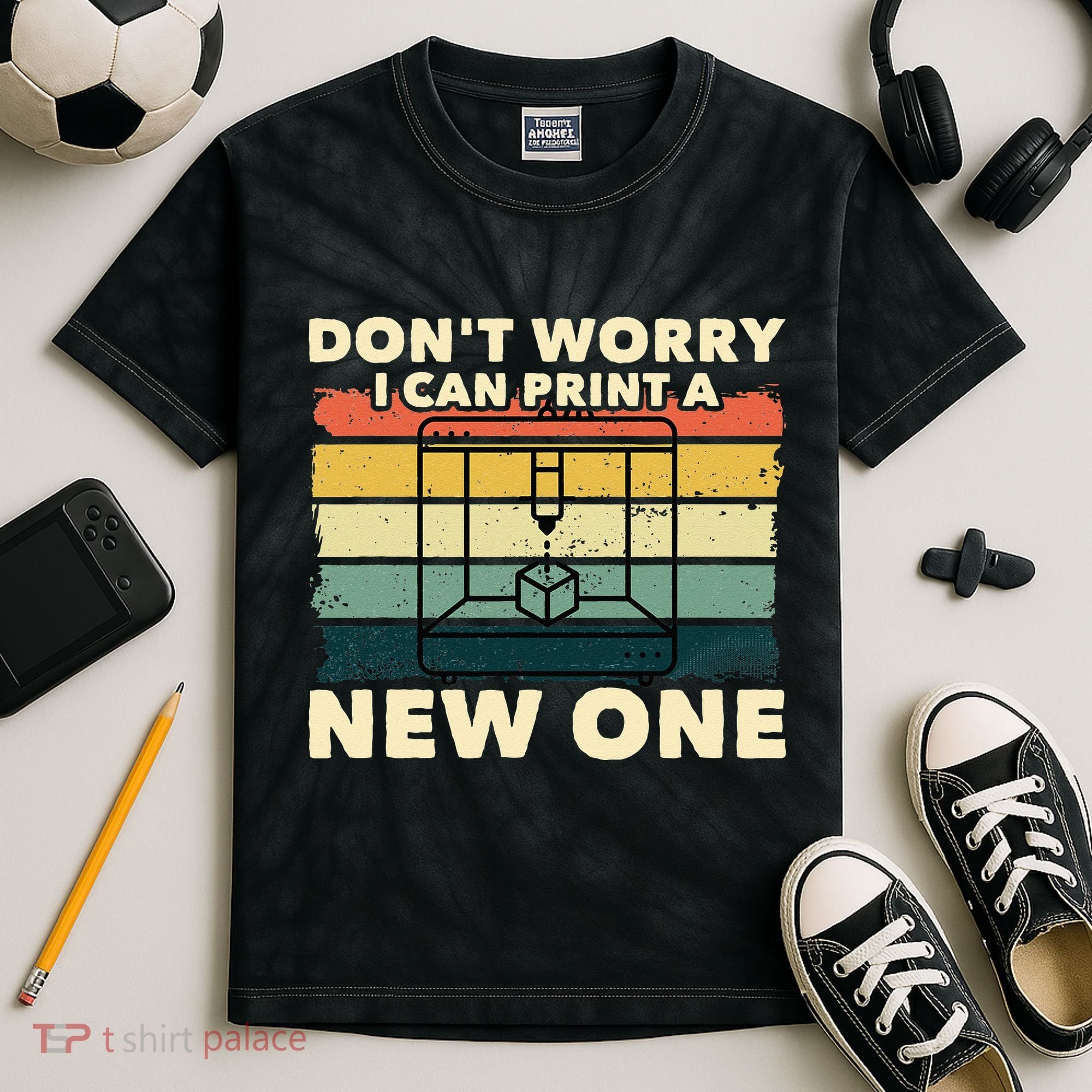 3D Printing Gift Printer Geek Journalist Typographer Kids Tie-Dye T-Shirt