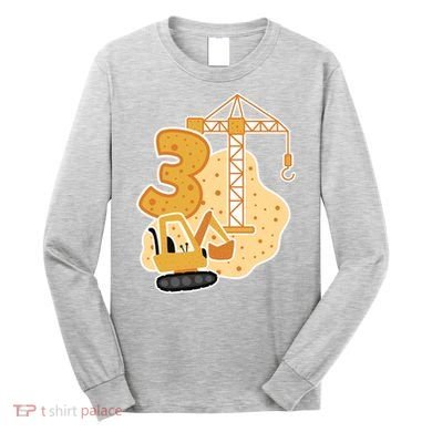 3rd Birthday Construction Long Sleeve Shirt