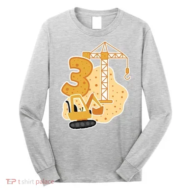 3rd Birthday Construction Long Sleeve Shirt