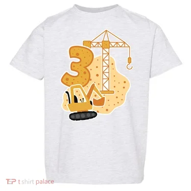 3rd Birthday Construction Toddler T-Shirt