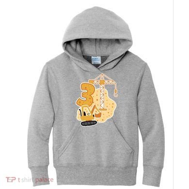 3rd Birthday Construction Kids Hoodie