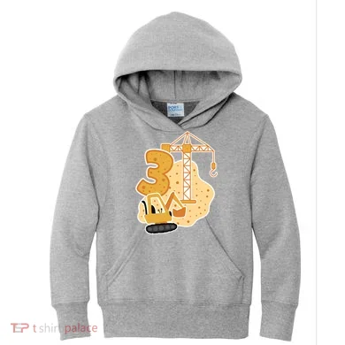 3rd Birthday Construction Kids Hoodie