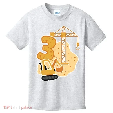 3rd Birthday Construction Kids T-Shirt