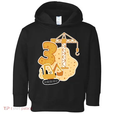 3rd Birthday Construction Toddler Hoodie