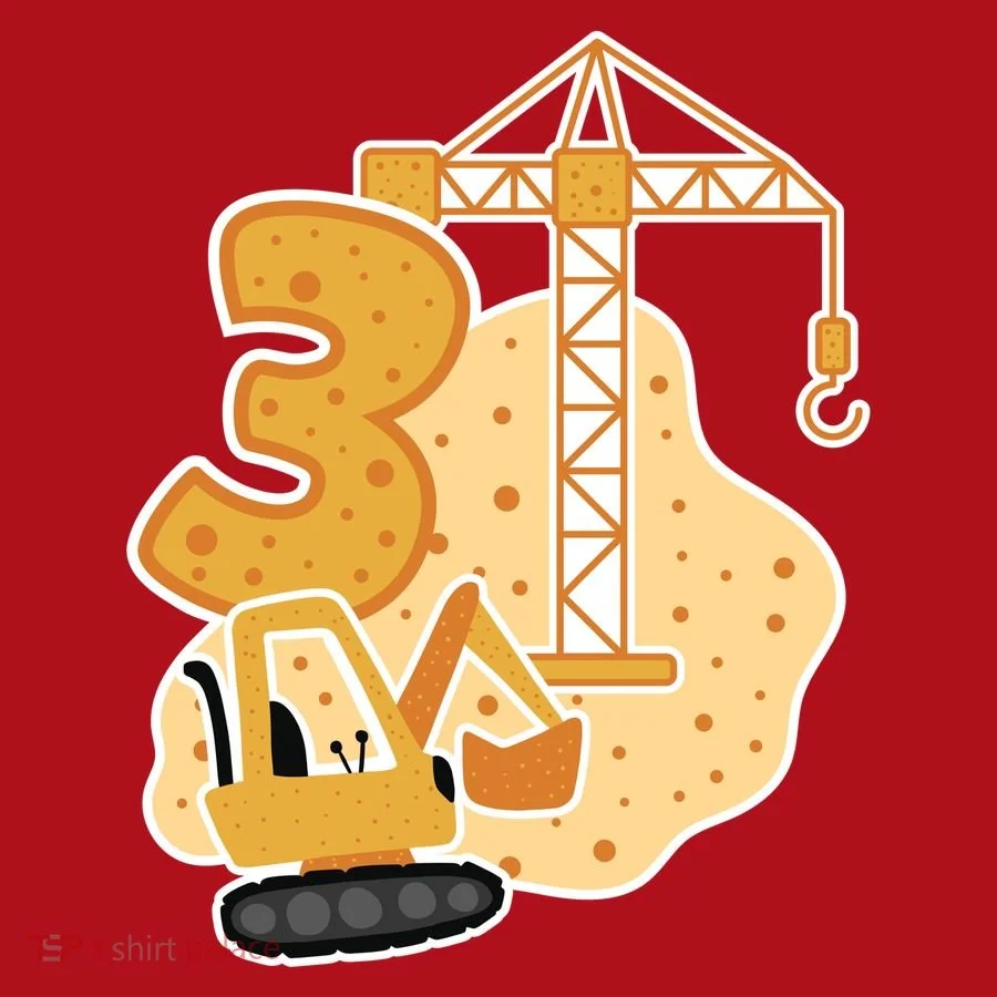 3rd Birthday Construction Christmas Stocking