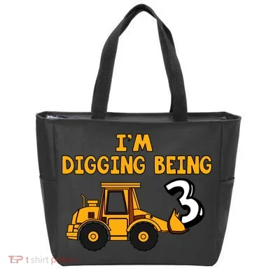3rd Birthday I'm Digging Being Three Tote Bag
