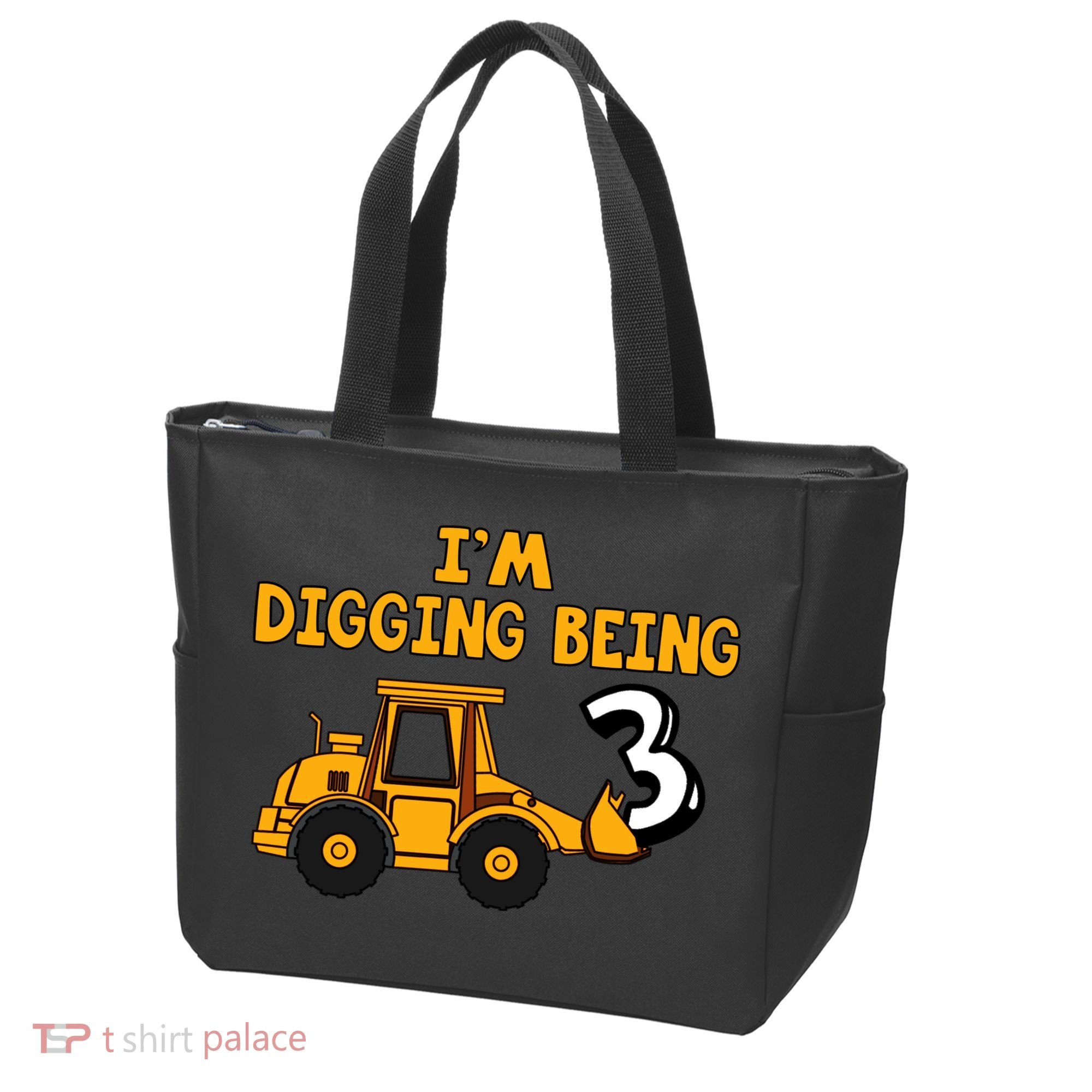 3rd Birthday I'm Digging Being Three Tote Bag