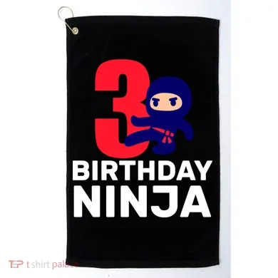 3rd Birthday Ninja  Golf Towel