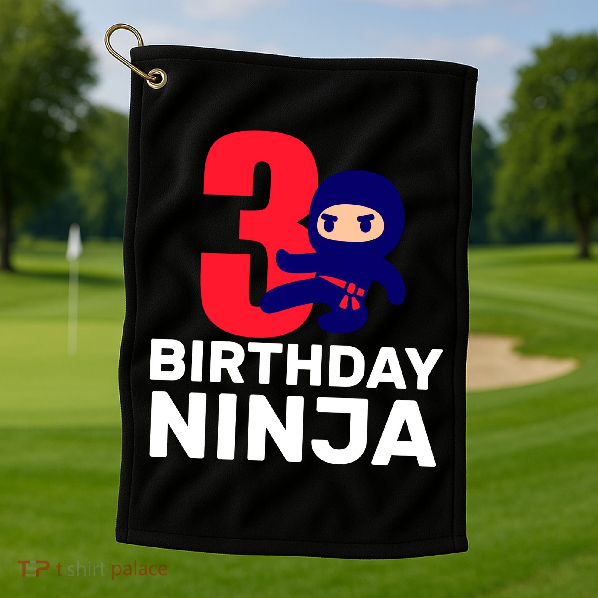 3rd Birthday Ninja  Golf Towel
