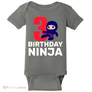 3rd Birthday Ninja  Baby Bodysuit