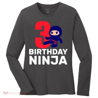 3rd Birthday Ninja  Women's Long Sleeve Shirt