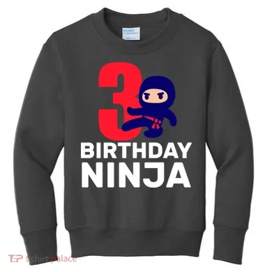 3rd Birthday Ninja  Kids Sweatshirt