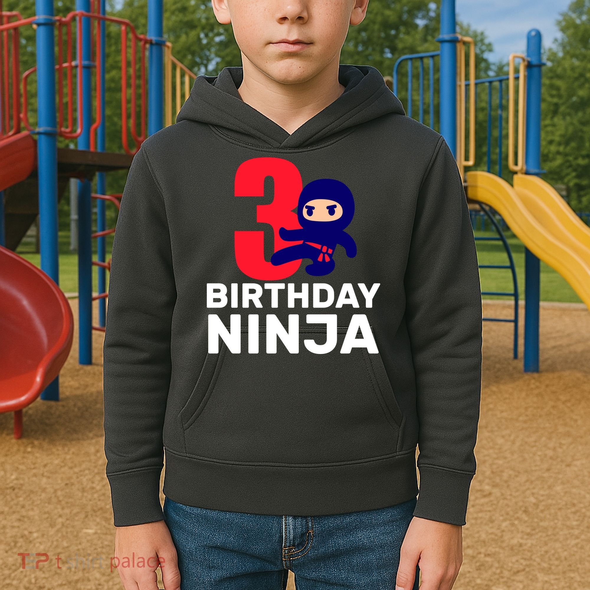 3rd Birthday Ninja  Kids Hoodie