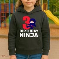 3rd Birthday Ninja  Kids Hoodie thumb 3