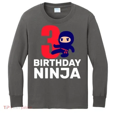 3rd Birthday Ninja Kids Long Sleeve Shirt