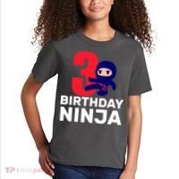 3rd Birthday Ninja  Kids T-Shirt thumb 2