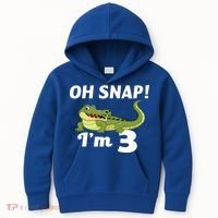 3rd Birthday Oh Snap Im 3 Kids Hoodie thumb 0