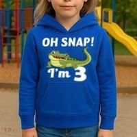 3rd Birthday Oh Snap Im 3 Kids Hoodie thumb 3