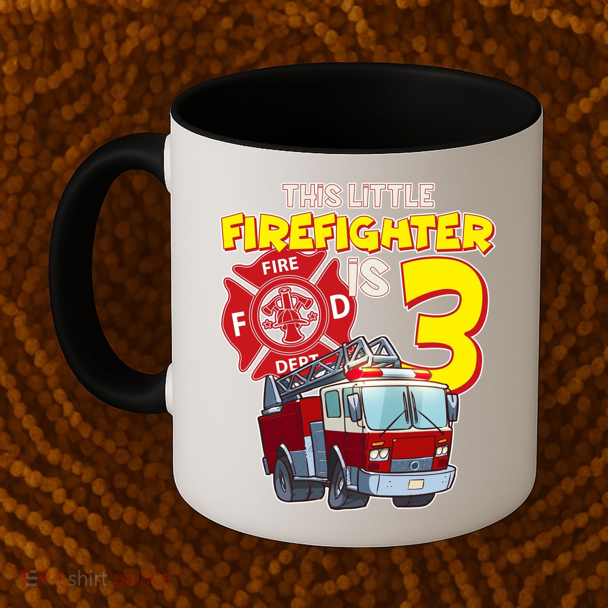 3rd Birthday This Little Firefighter Is Three Coffee Mug