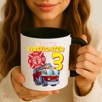 3rd Birthday This Little Firefighter Is Three Coffee Mug thumb 3