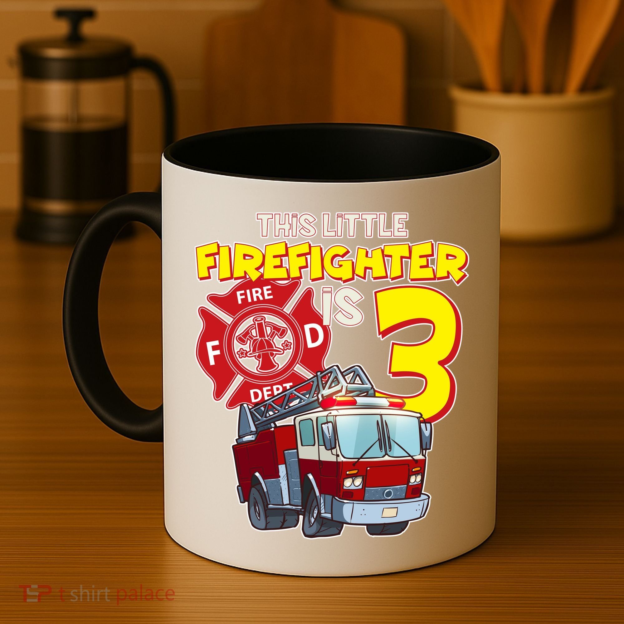 3rd Birthday This Little Firefighter Is Three Coffee Mug