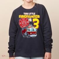 3rd Birthday This Little Firefighter Is Three Women's Sweatshirt thumb 0