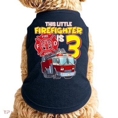3rd Birthday This Little Firefighter Is Three Doggie Tank