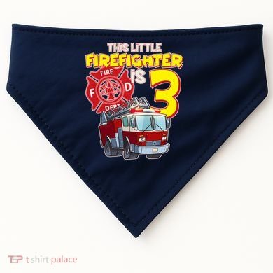 3rd Birthday This Little Firefighter Is Three USA-Made Doggie Bandana