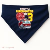 3rd Birthday This Little Firefighter Is Three USA-Made Doggie Bandana thumb 0