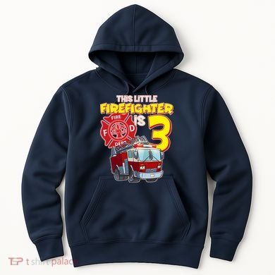 3rd Birthday This Little Firefighter Is Three Hoodie