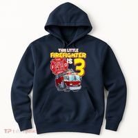 3rd Birthday This Little Firefighter Is Three Hoodie thumb 0