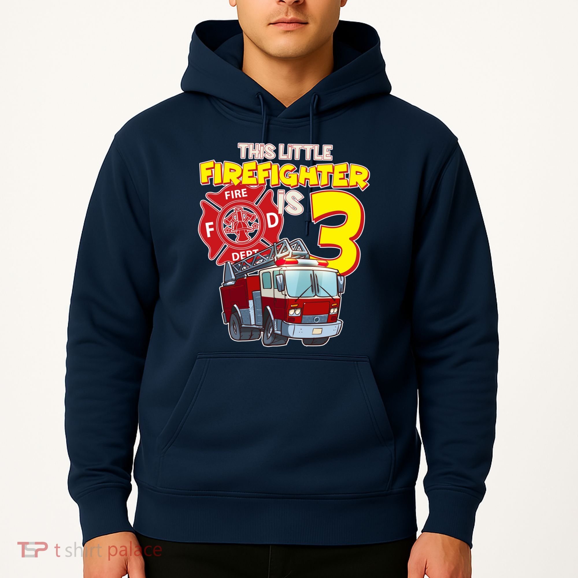 3rd Birthday This Little Firefighter Is Three Hoodie