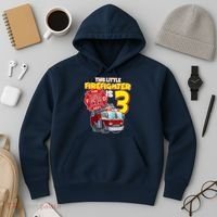 3rd Birthday This Little Firefighter Is Three Hoodie thumb 3