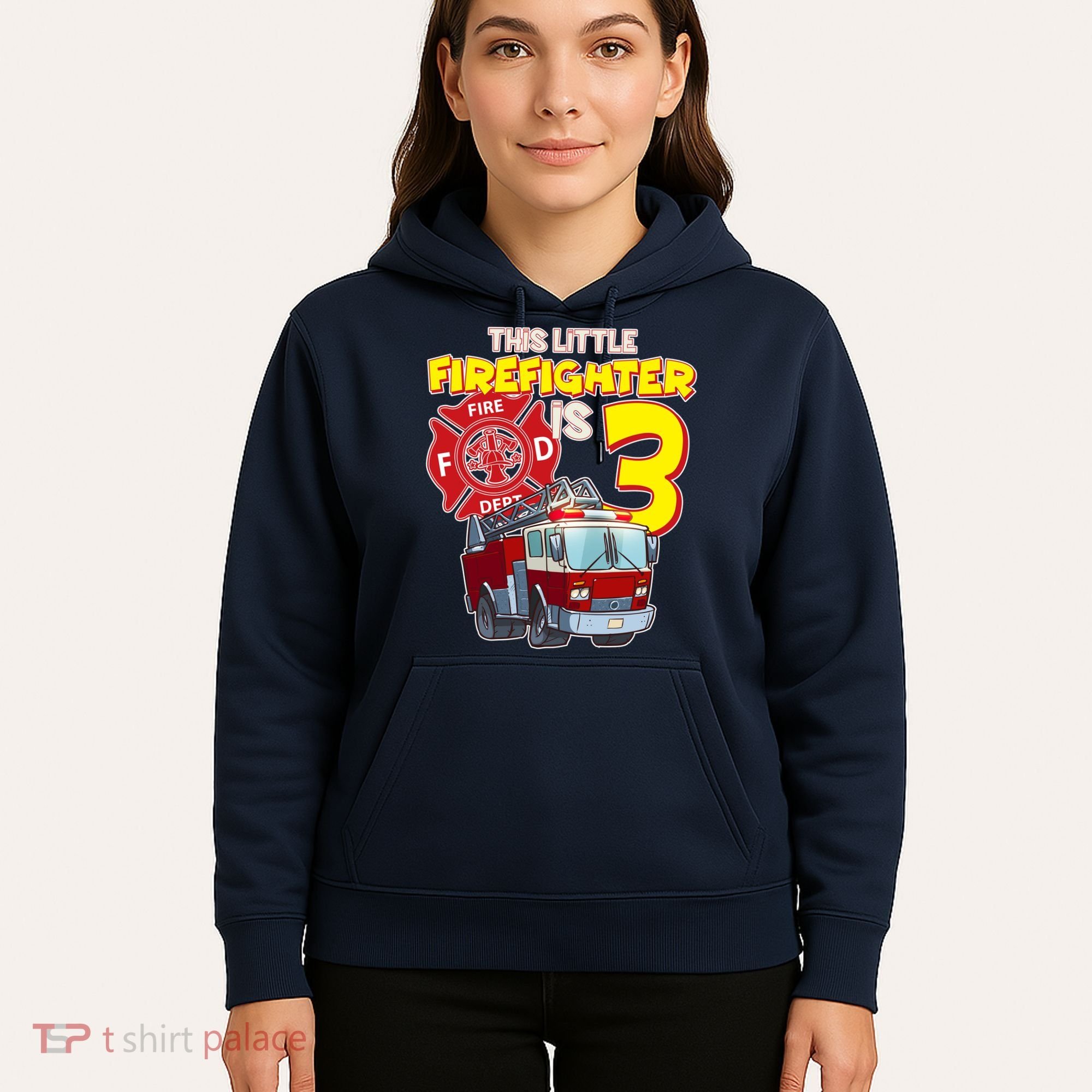 3rd Birthday This Little Firefighter Is Three Hoodie