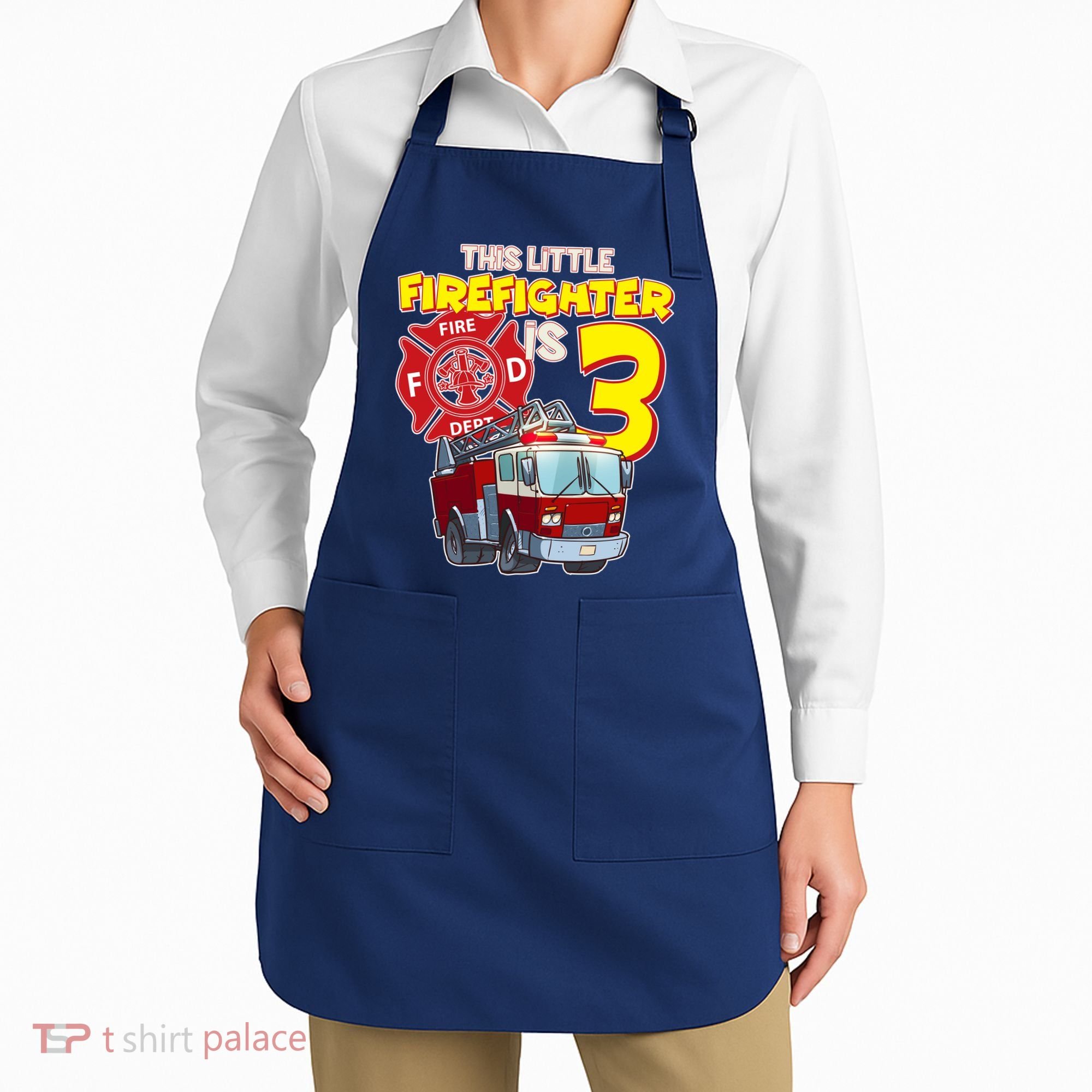 3rd Birthday This Little Firefighter Is Three Apron