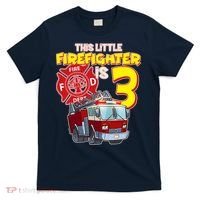 3rd Birthday This Little Firefighter Is Three T-Shirt thumb 0