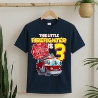 3rd Birthday This Little Firefighter Is Three T-Shirt thumb 2