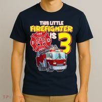 3rd Birthday This Little Firefighter Is Three T-Shirt thumb 3