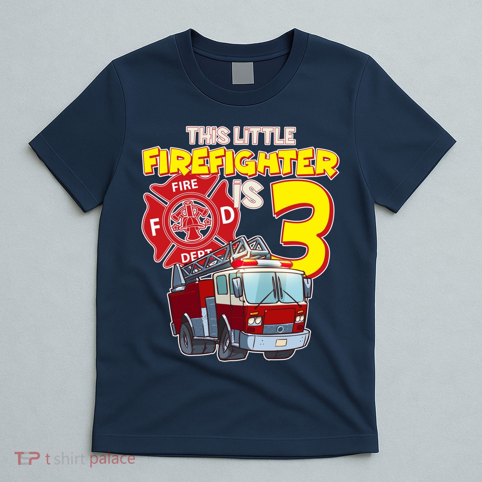 3rd Birthday This Little Firefighter Is Three T-Shirt