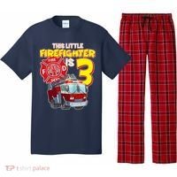 3rd Birthday This Little Firefighter Is Three Pajama Set thumb 0