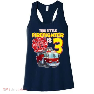 3rd Birthday This Little Firefighter Is Three Women's Tank Top