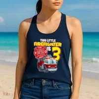3rd Birthday This Little Firefighter Is Three Women's Tank Top thumb 2
